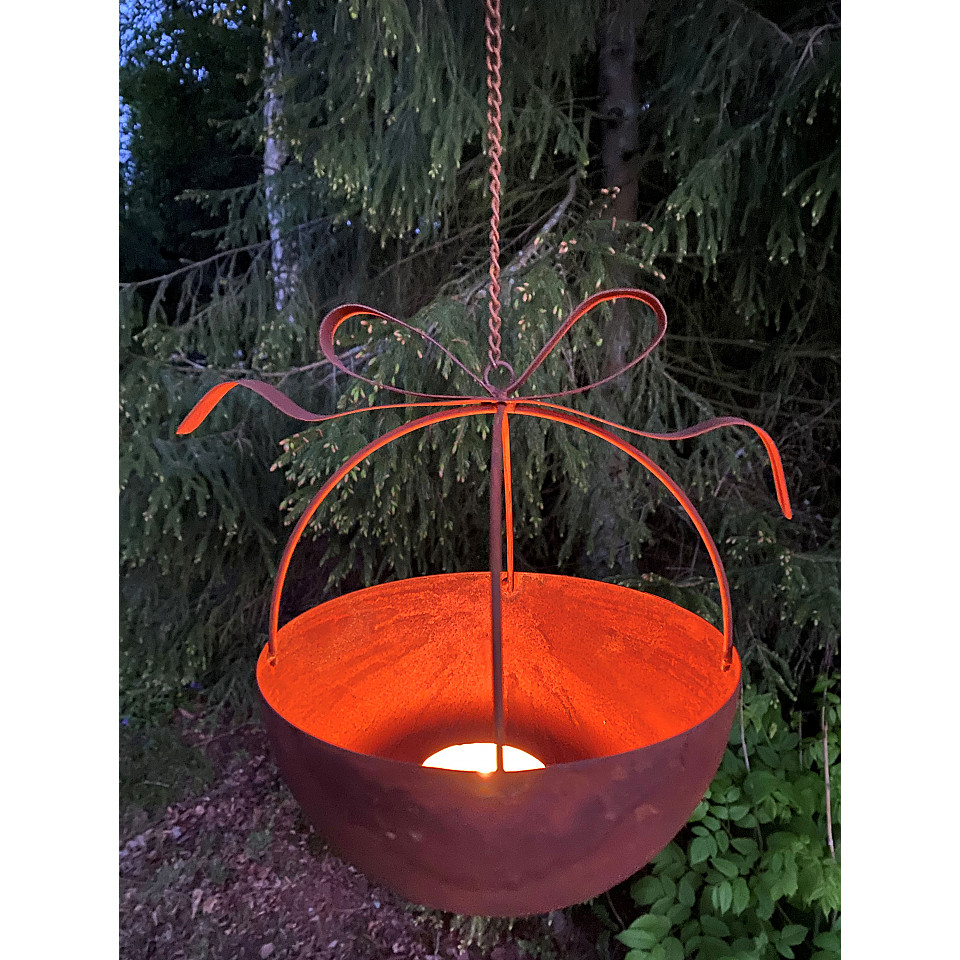 Hängend Schüssel mit Schleife - Rost