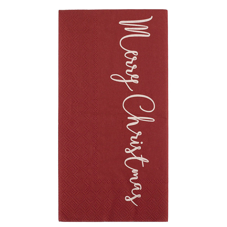Napkins Merry Christmas / God Jul - Red / White
