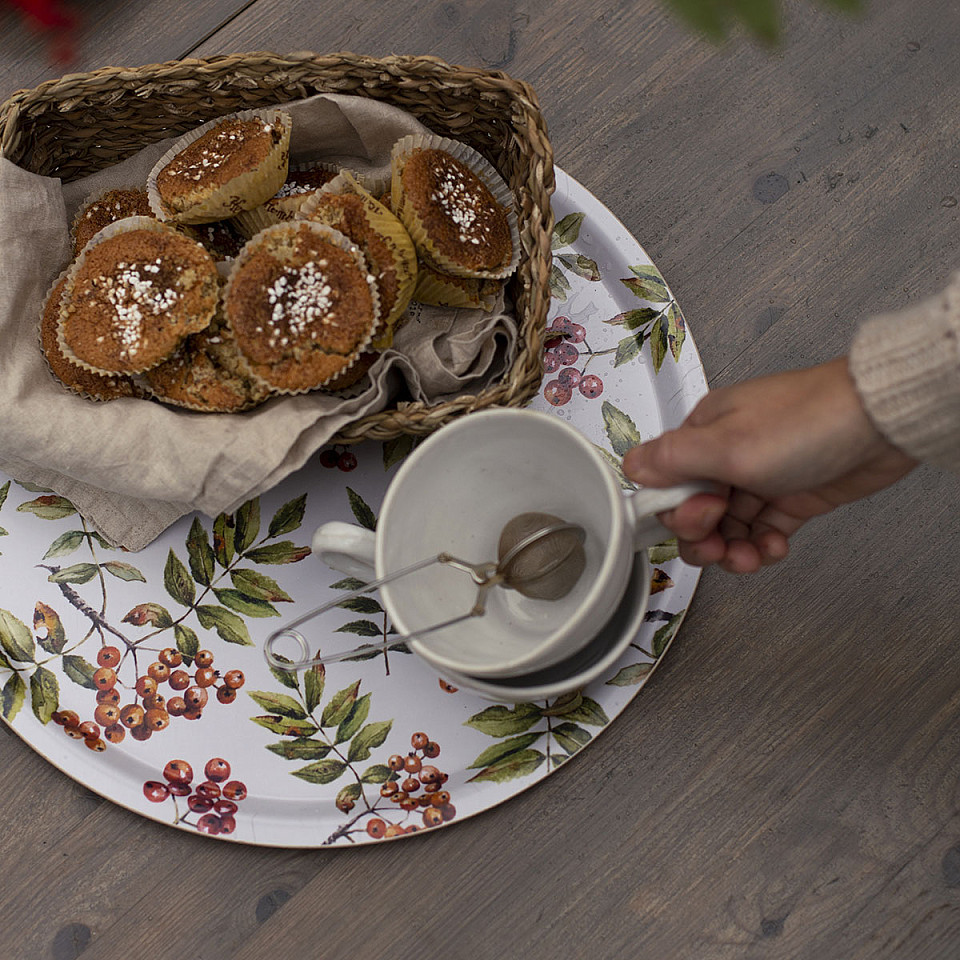 Round Tray Rowanberries - 38 cm