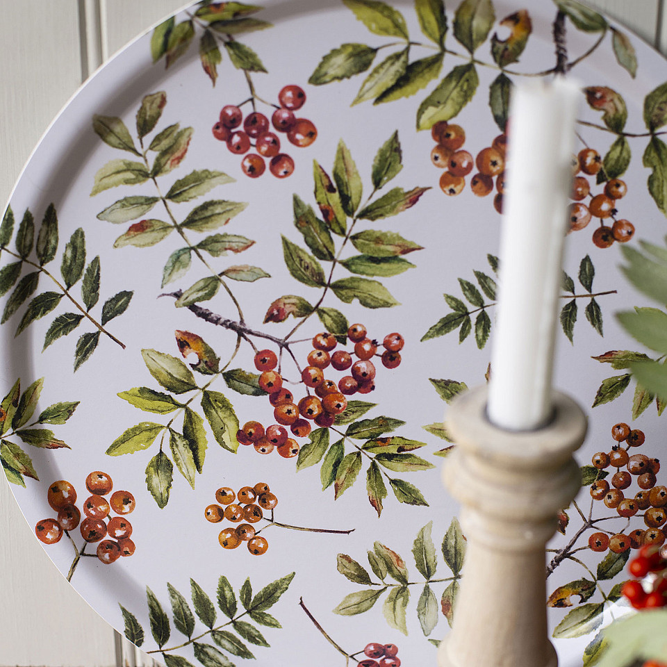Round Tray Rowanberries - 38 cm