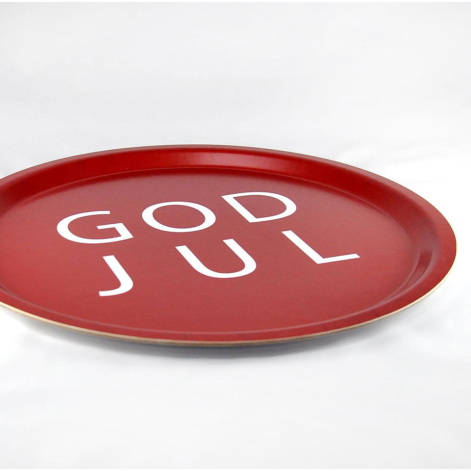 Round Tray God Jul - Red / White