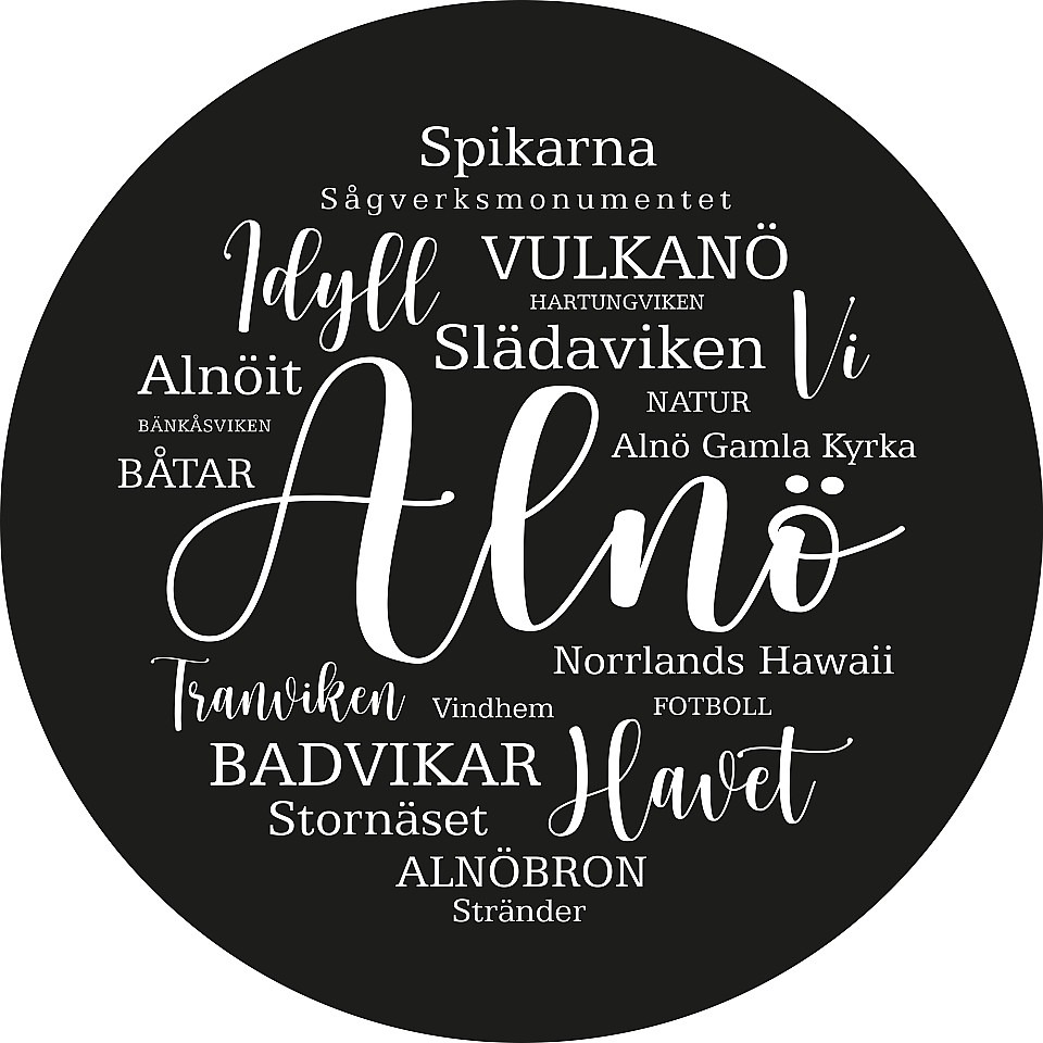 Round Tray Alnö - Black / White