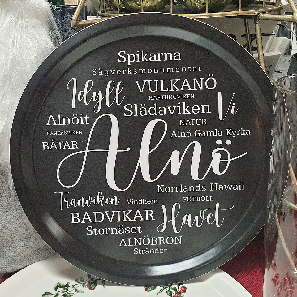 Round Tray Alnö - Black / White