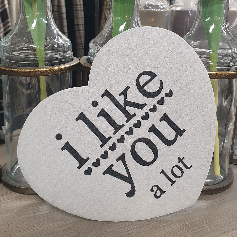 Disktrasa Hjärta I like you - Grå/Svart