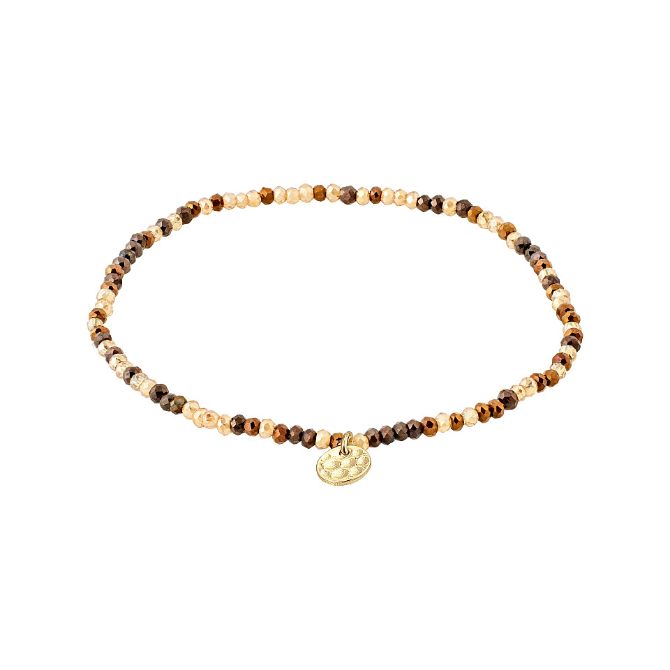 Bracelet INDIE - Brown / Gold Plated
