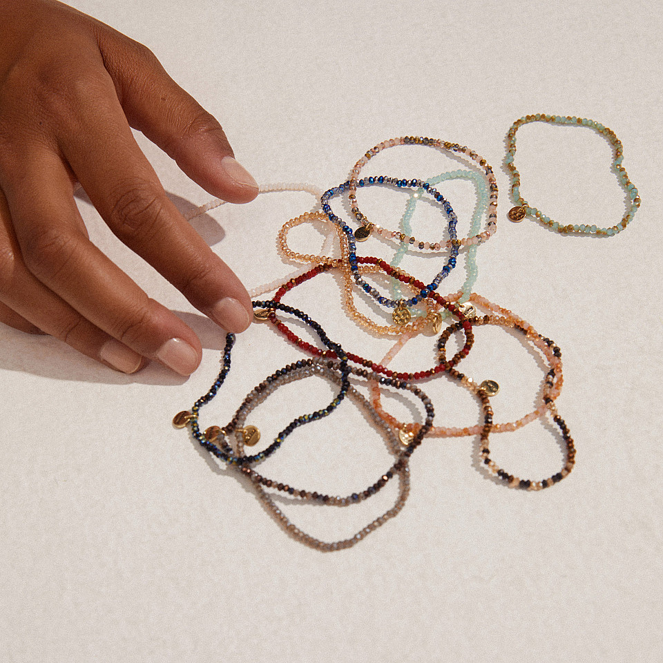 Bracelet INDIE - Brown / Gold Plated