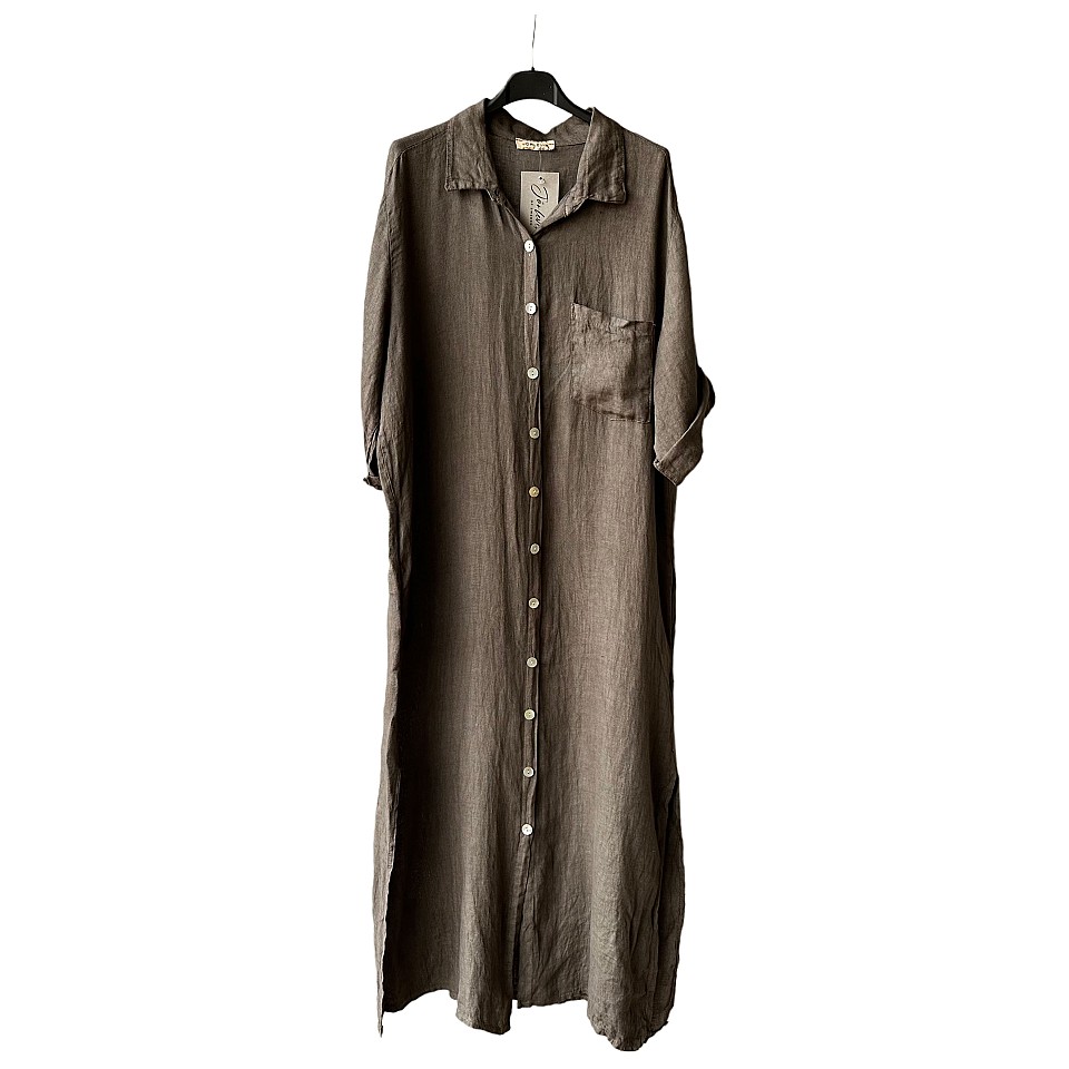 Linen Dress Diza - Mocca
