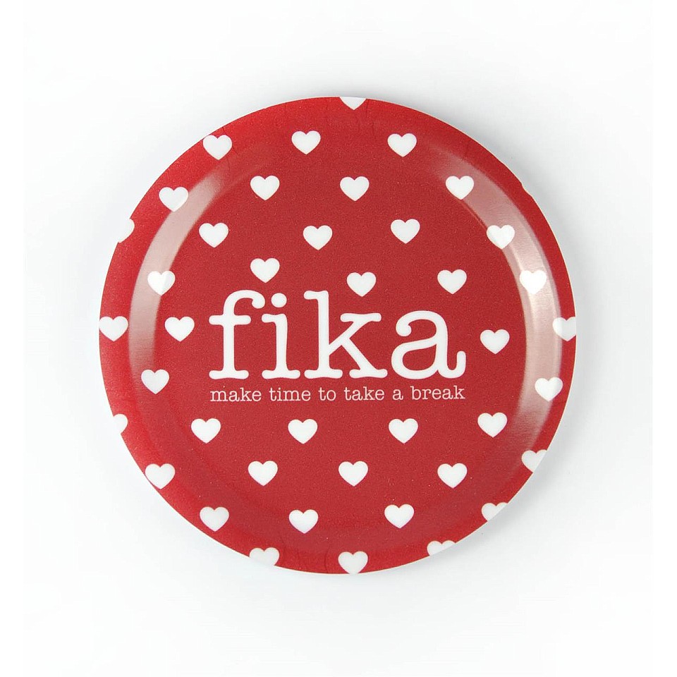Coaster Make time Fika Hearts - Red / White