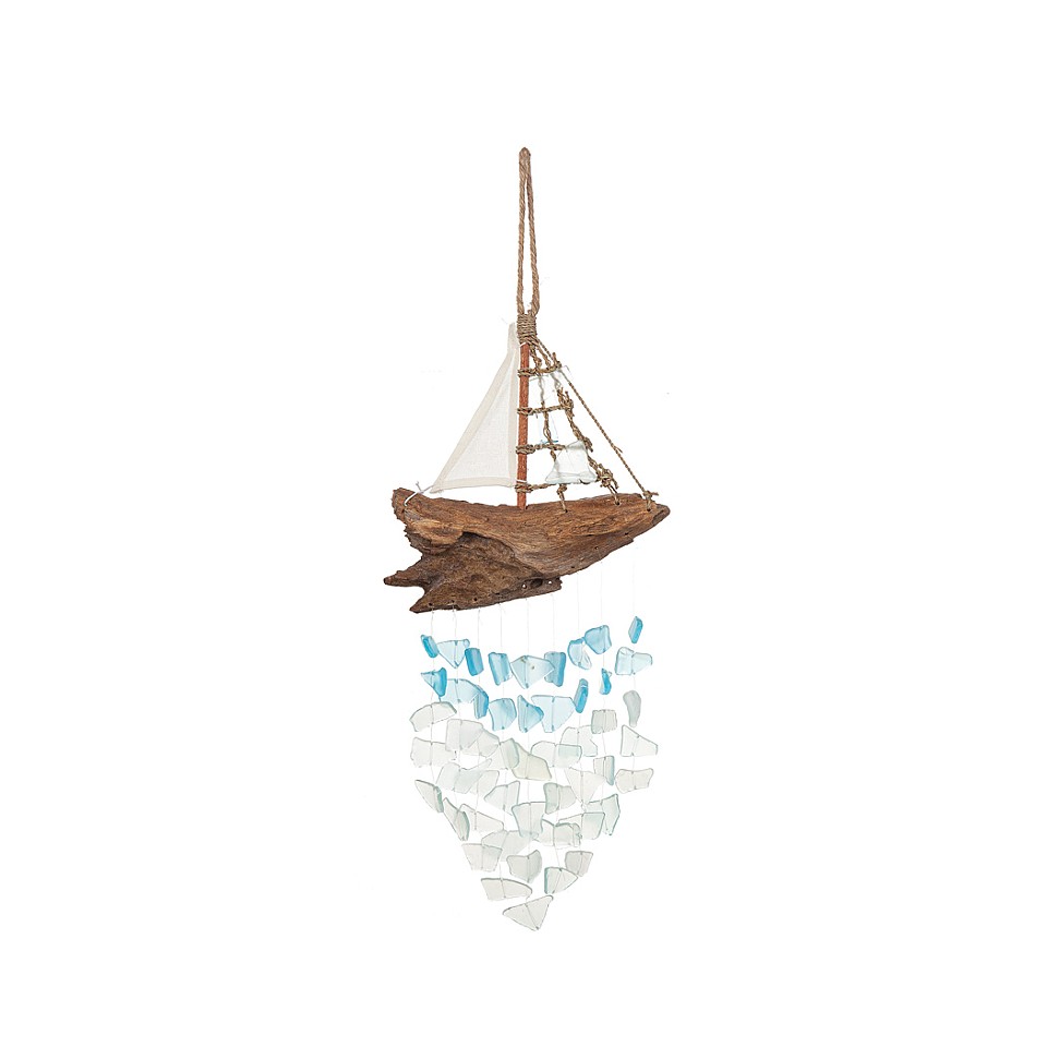 Driftwood Mobile Boat made of recycled glass