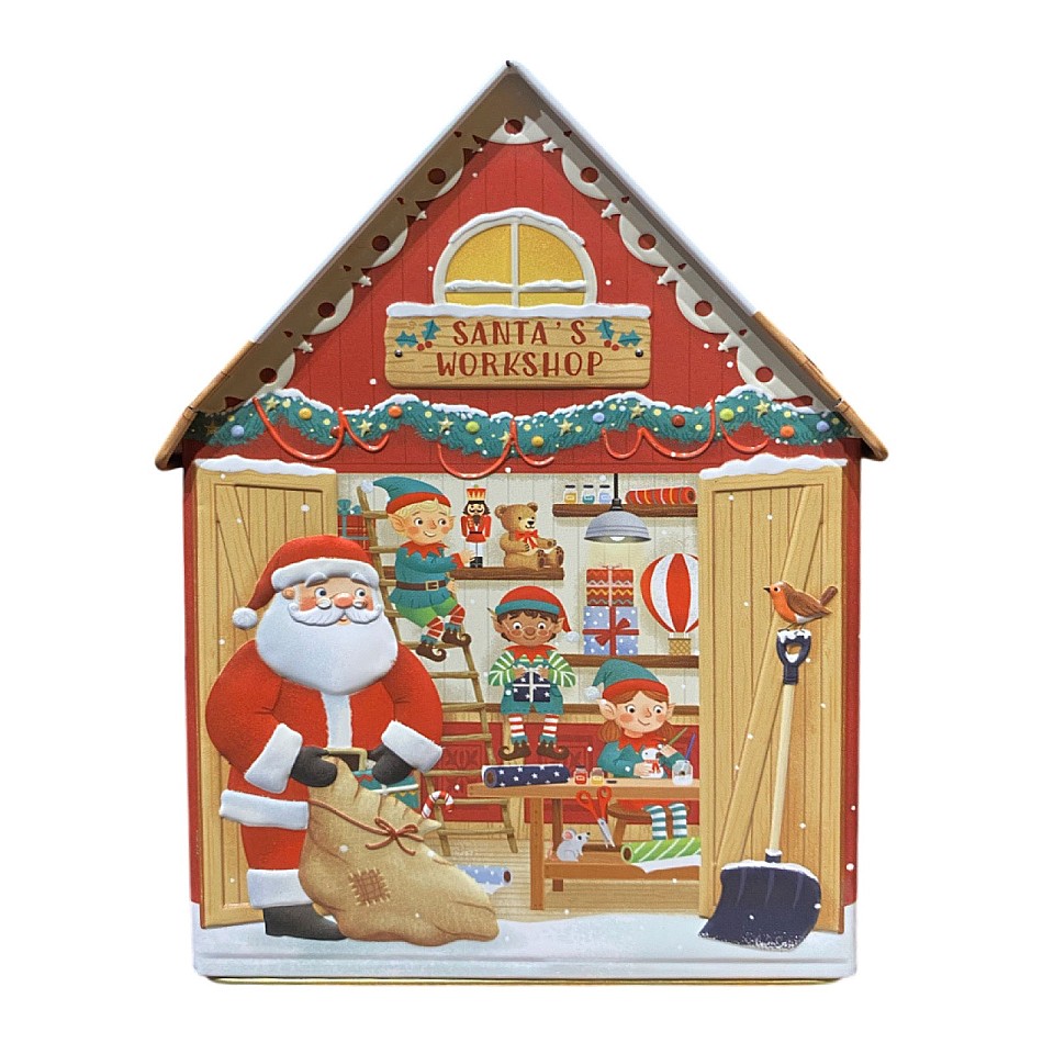 Tin Jar Music Box Santa’s Workshop