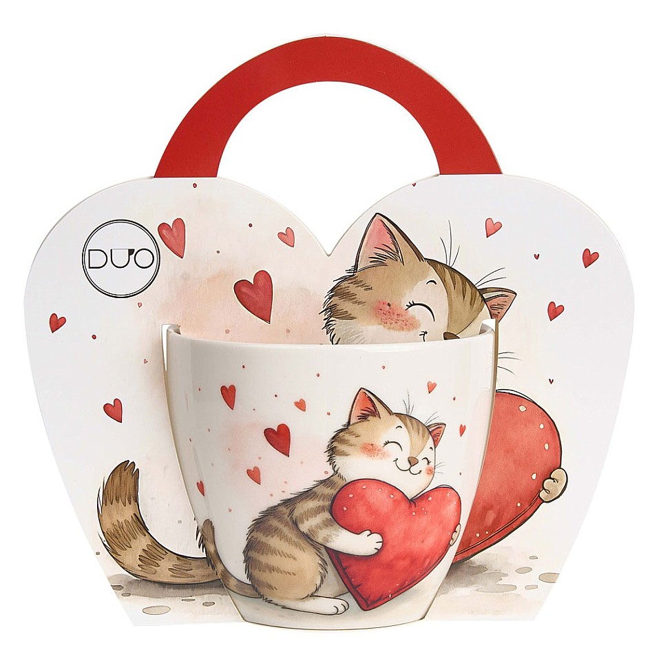 Becher Katze mit Herzen