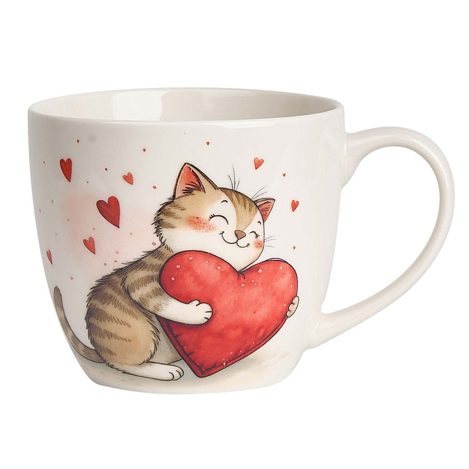 Becher Katze mit Herzen