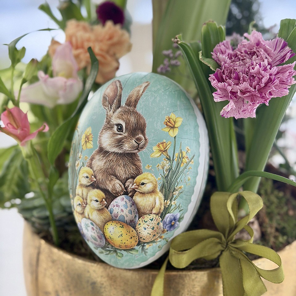 Påskägg Pastel Dreams 15 cm - Kanin med kycklingar