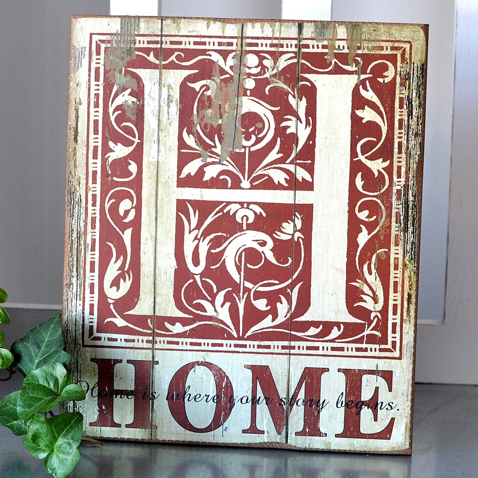 Wooden Sign - Home is where our story begins