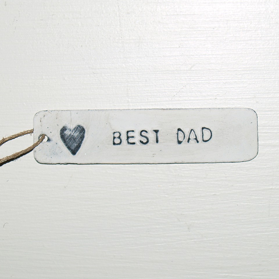 Geschenkanhänger Best Dad mit Herz - Weiß